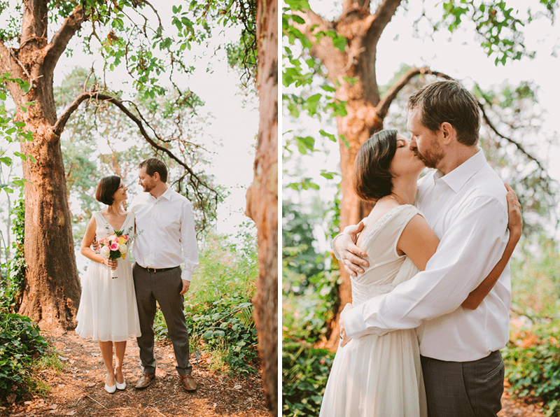 Lincoln Park, Seattle bride and groom.