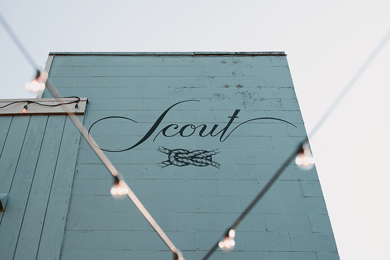 Honor Bar in Bremerton, Washington, with bistro lighting outside. 