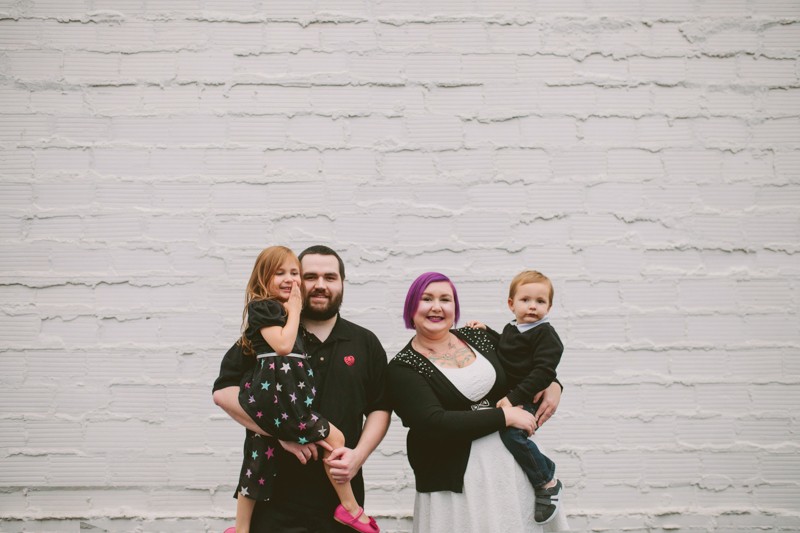 Cute family in downtown Bremerton, WA. 