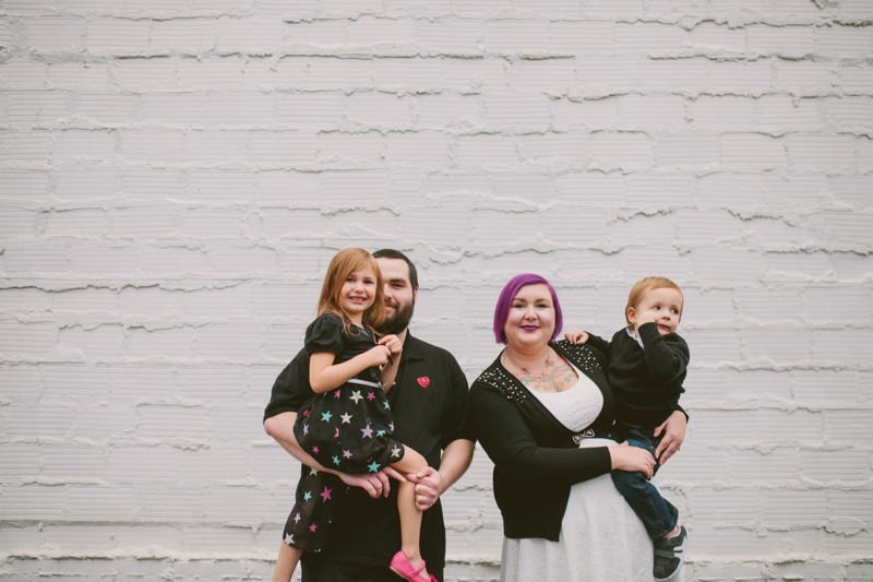 Cute, alternative family in downtown Bremerton at Quarters Arcade. 