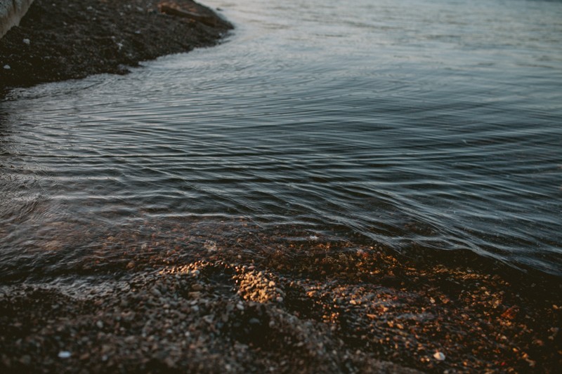 Rippling water from the Hood Canal at Twanoh State Park, in Union, WA.