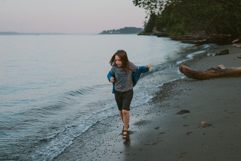 Adventurous beach portraits on Bainbridge Island.