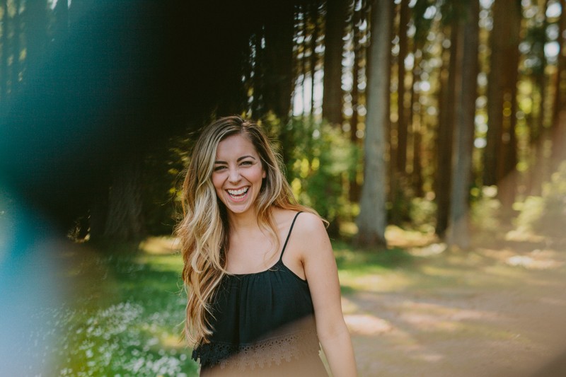 Fun outdoorsy portrait session at Kitsap Memorial State Park in Poulsbo, WA.