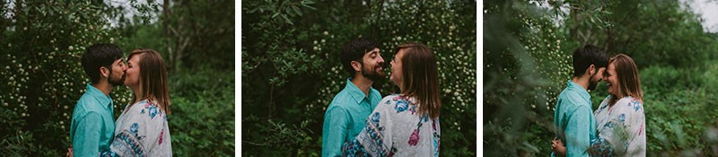 Cute couple kissing at a park in Silverdale, WA.