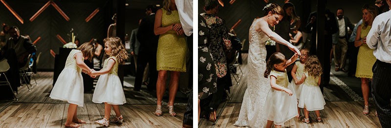 Modern wedding reception with good music and dancing.