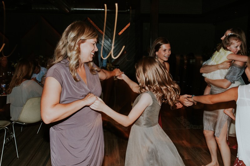 Fun wedding reception dancing at The Pine Room.