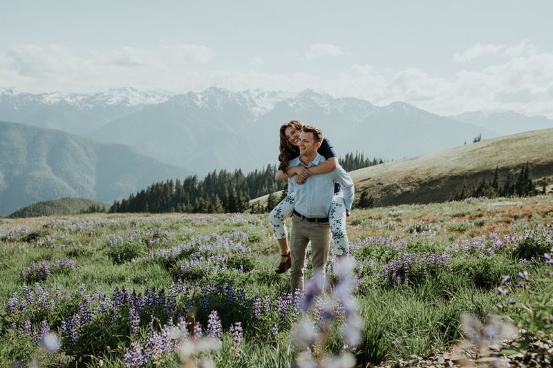 Playful Hurricane Ridge engagement session in Port Angeles, Washington. 