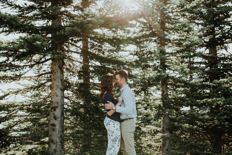 Playful mountain engagement session on the Olympic Peninsula. 