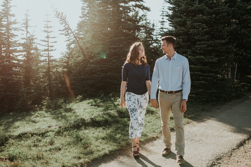 Sunny, adventurous engagement session on the Olympic Peninsula. 