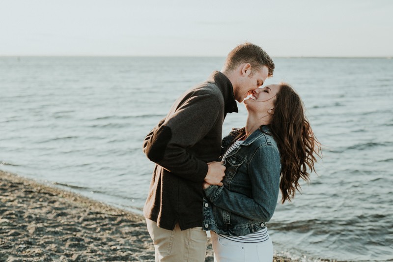 Playful waterfront engagement session in the PNW. 