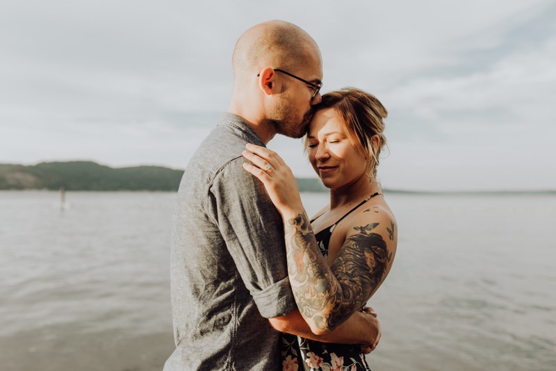 Hood Canal engagement session at sunset.