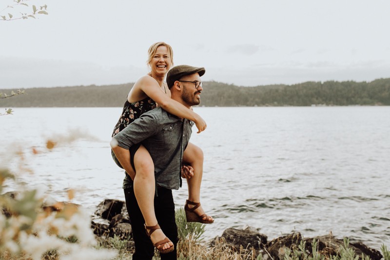 Kitsap Peninsula engagement session on the Hood Canal. 