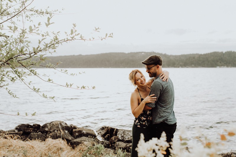 Non-traditional PNW waterfront engagement session. 