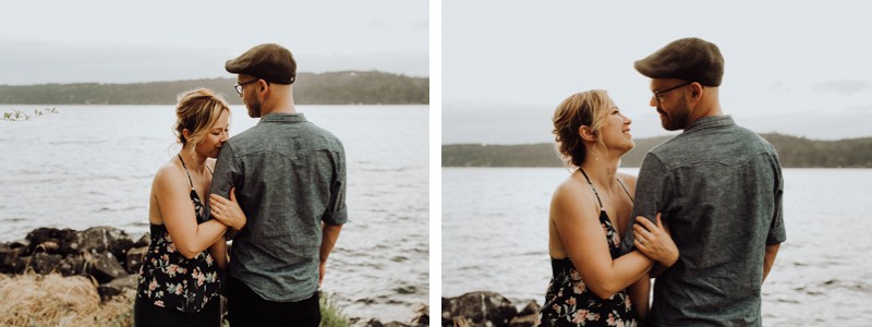 Low-stress engagement session on the Hood Canal in Washington state. 