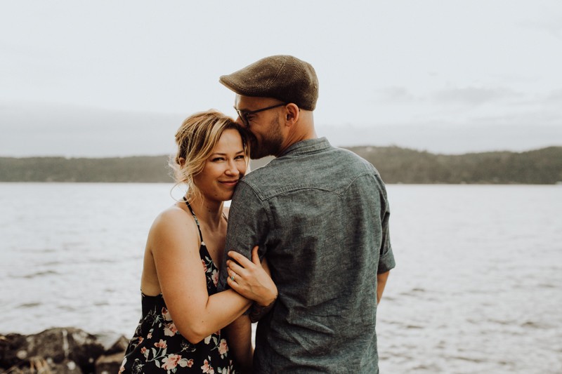 Hood Canal sunset engagement session. 