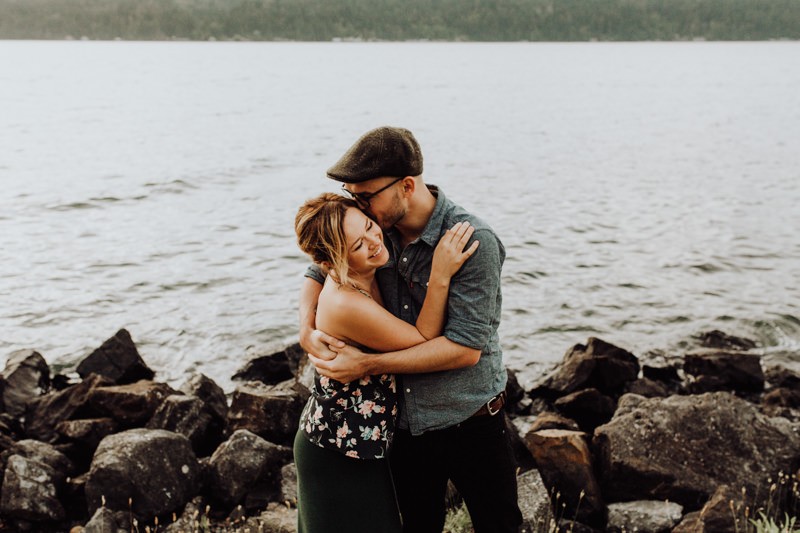 Relaxed Olympic Peninsula engagement session in Union, Washington. 