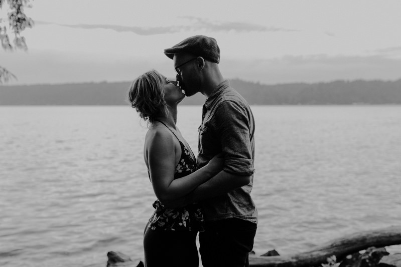Romantic Hood Canal engagement session at sunset. 