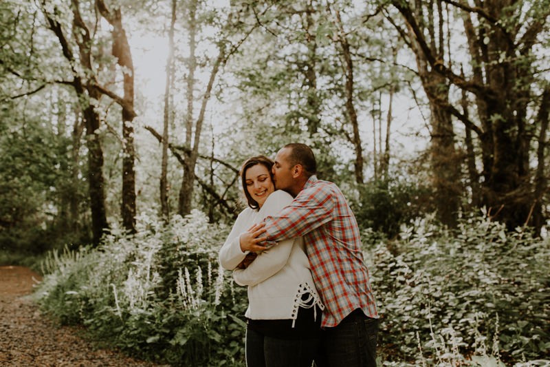 Fun forest engagement session in Kitsap County.