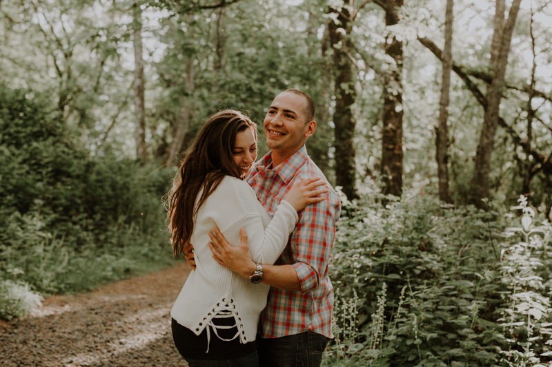 Cute forest engagement session in Kitsap County, Washington. 