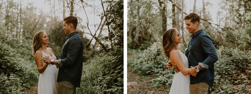 Romantic sunset engagement session on the Kitsap Peninsula in Washington state. 