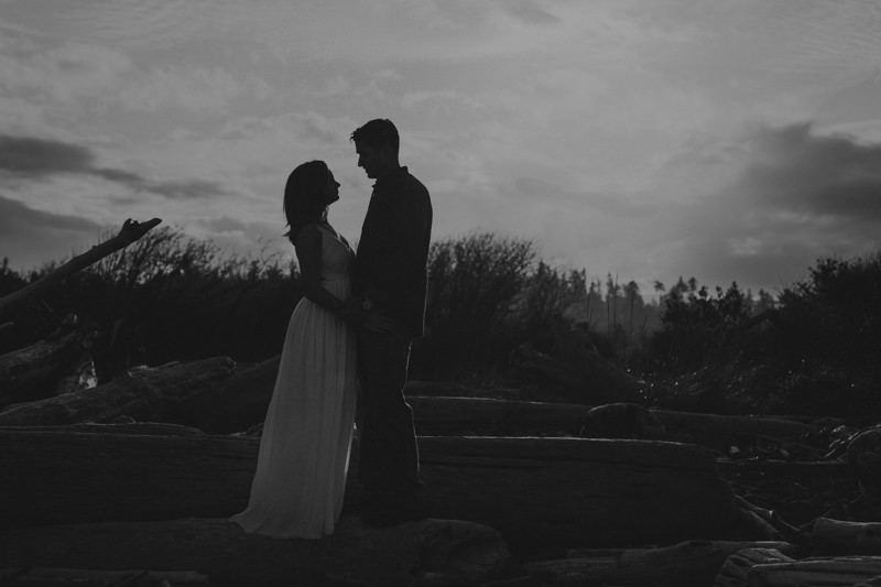 Moody and intimate engagement session in Poulsbo, Washington. 