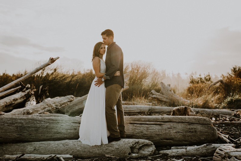 Romantic sunset engagement session in Poulsbo, Washington. 