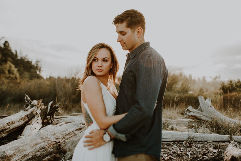 Moody and intimate Kitsap County engagement session. 