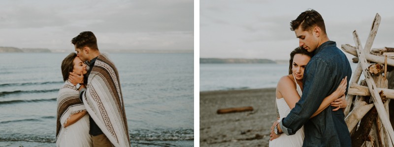 Free-spirited beach engagement photo session in Kitsap County, Washington. 