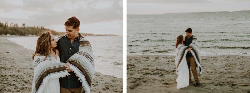 Romantic Hood Canal area engagement session on the beach in Kitsap County. 