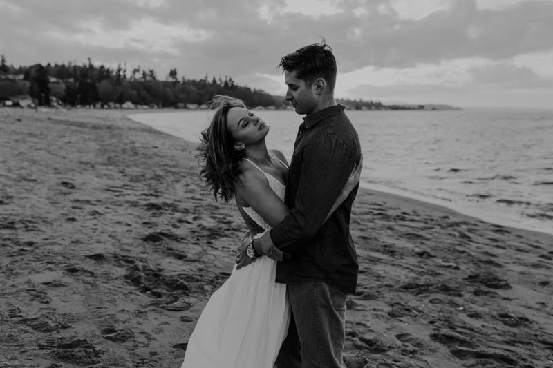 Ridiculously romantic engagement session on the beach in Kitsap County. 