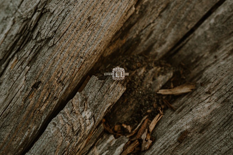 PNW square halo engagement ring. 