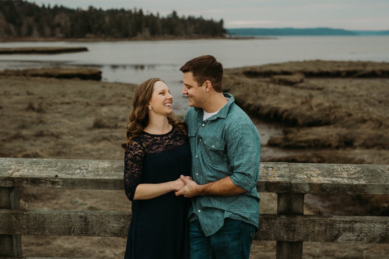 Washington state engagement photos by the water on the Hood Canal. 