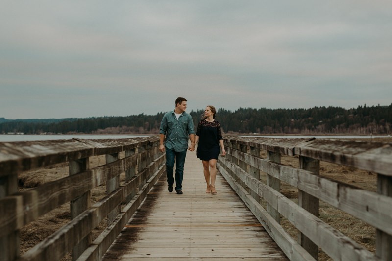 Romantic PNW engagement session on the Hood Canal. 