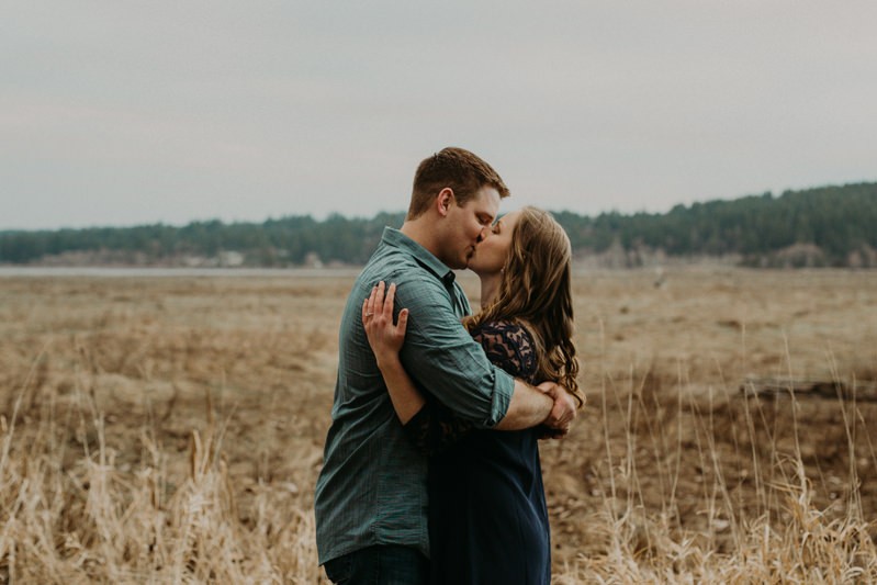 Washington state engagement photos by the water along the Hood Canal. 