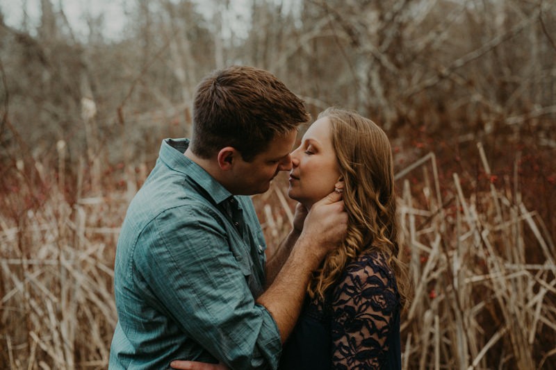 Moody PNW engagement session along the Hood Canal. 