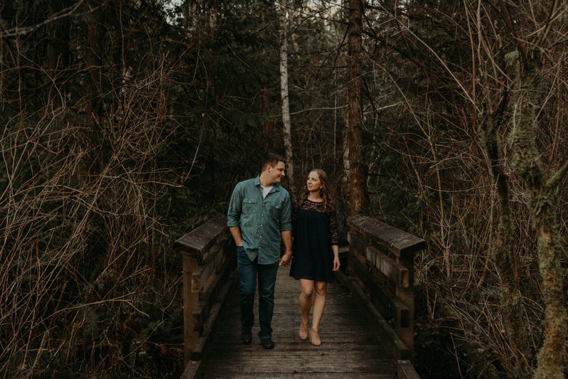 Woodsy, romantic engagement session in Kitsap County, WA. 