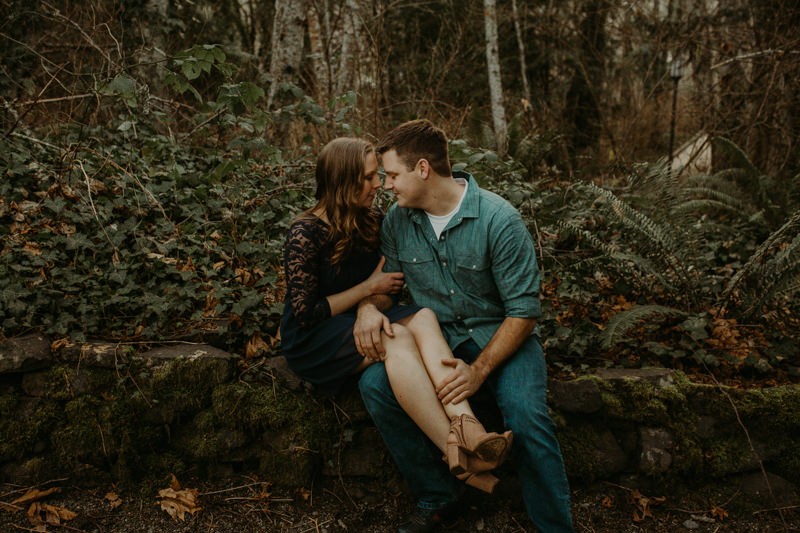 Dreamy, forested engagement photos on the Kitsap Peninsula. 